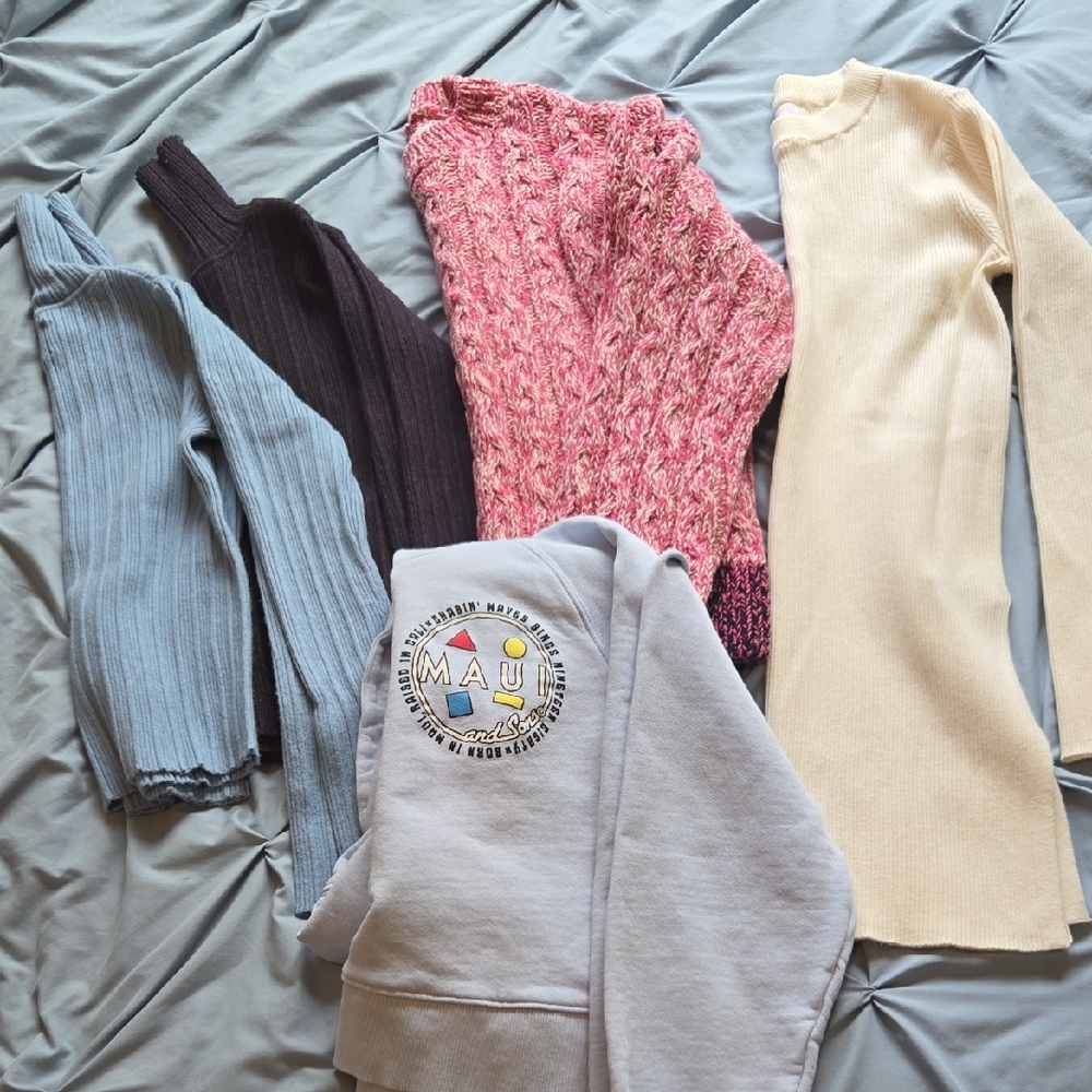Zara Sweater Bundle- 3 Sweaters, 1 Sweater Dress And One Sweatshirt 11/12